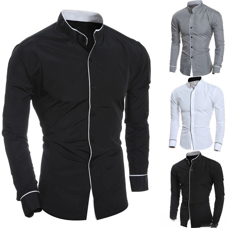 Mandarin Collar Formal Shirt Slim Fit - Camicie da uomo slim fit a