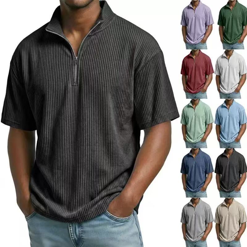 Corduroy Button Up Shirt Men - Camicia estiva in velluto a coste