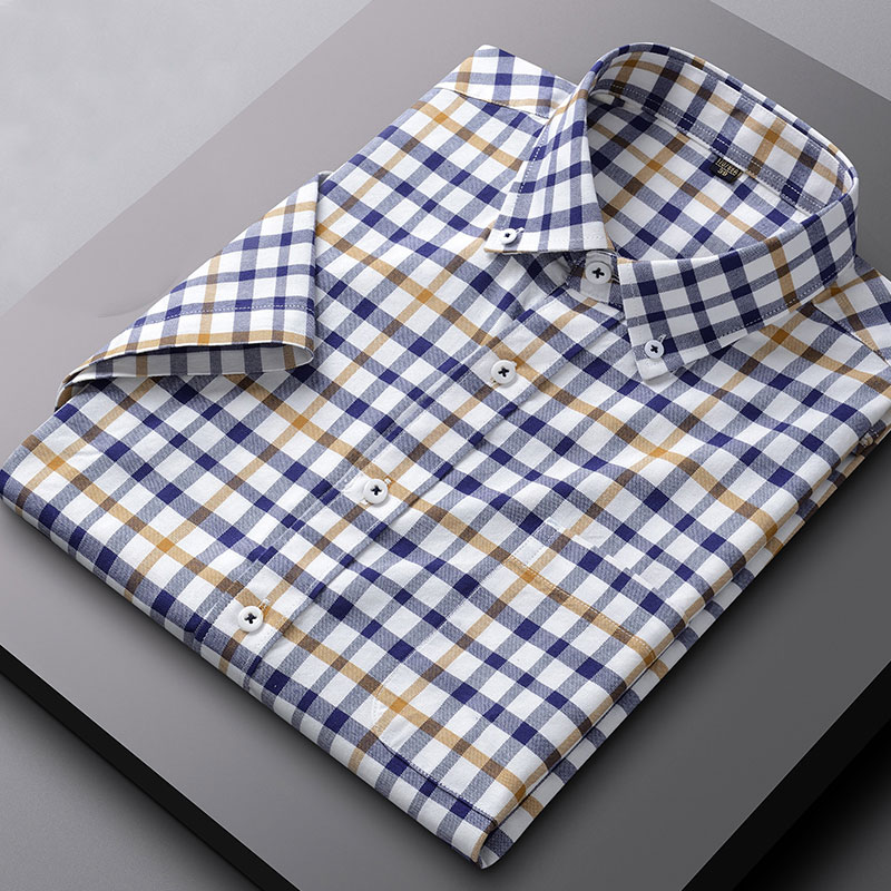 Oxford Cotton Casual Shirt Business - Estate nuovo 100% cotone Oxford manica