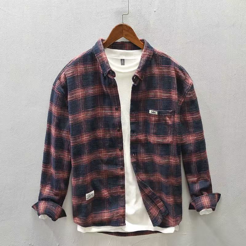 Flannel Plaid Shirt Heavy Weight - Camicia Giacca Casual a Quadri Nuova