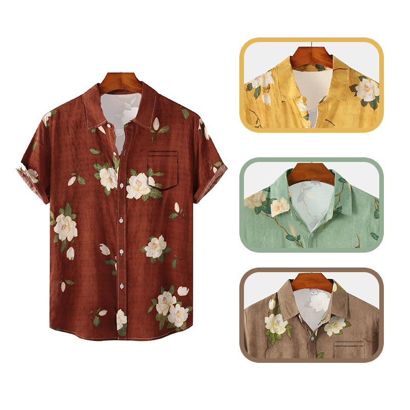 Vintage Hawaiian Floral Shirt - Camicia a maniche corte da uomo