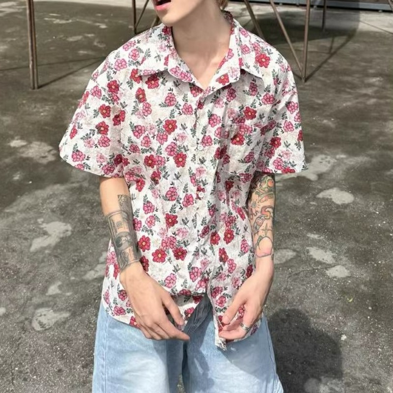 Vintage Hawaiian Floral Shirt - Camicia da uomo alla moda vintage