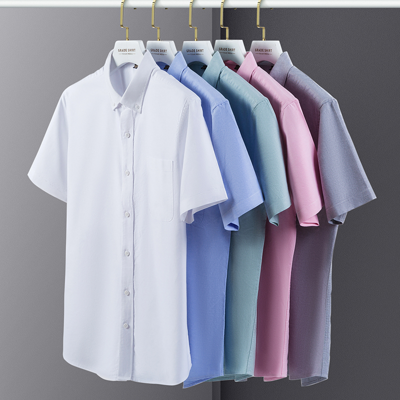 Oxford Cotton Casual Shirt Business - Camicie da uomo estive in cotone