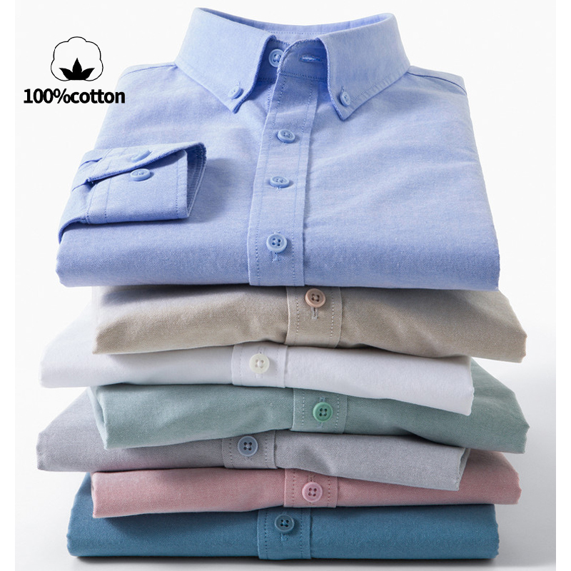 Mandarin Collar Formal Shirt Slim Fit - Camicia Oxford da Uomo 100% Cotone