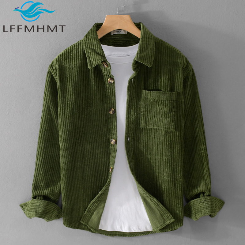 2026 Nuova Camicia da Uomo in  - Corduroy Button Up Shirt Men recensione e prezzo