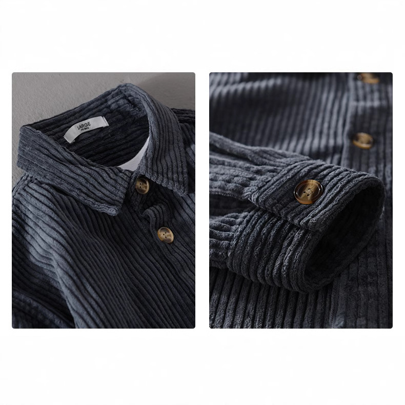 2026 Nuova Camicia da Uomo in  - Corduroy Button Up Shirt Men recensione e prezzo