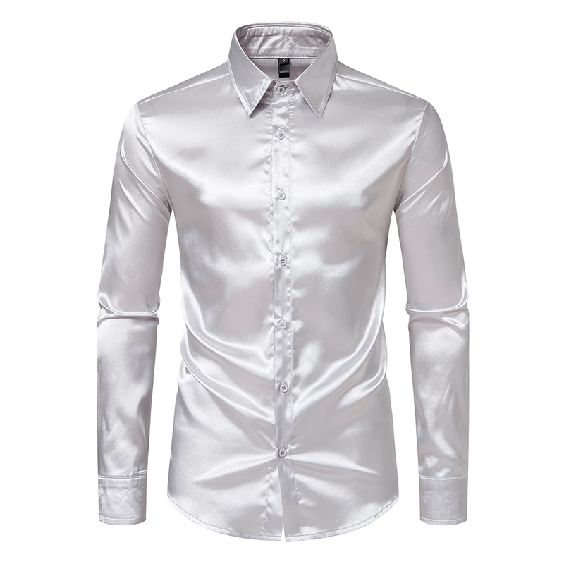 Camicie eleganti di lusso in r - Mens Satin Silk Dress Shirt recensione e prezzo
