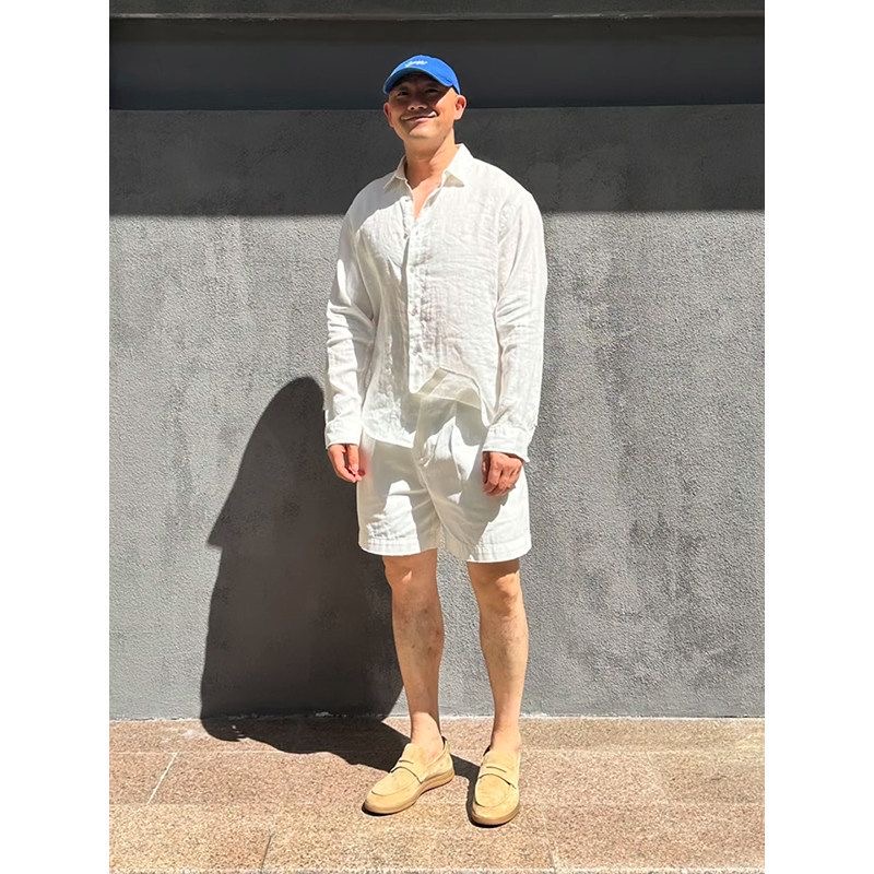 Set Estivo di Lusso Leggero pe - Mens Linen Shirt Long Sleeve recensione e prezzo