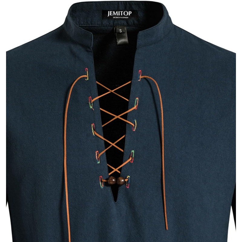 Camicia da pirata da uomo vich - Medieval Gothic Lace Up Pirate Shirt recensione e prezzo