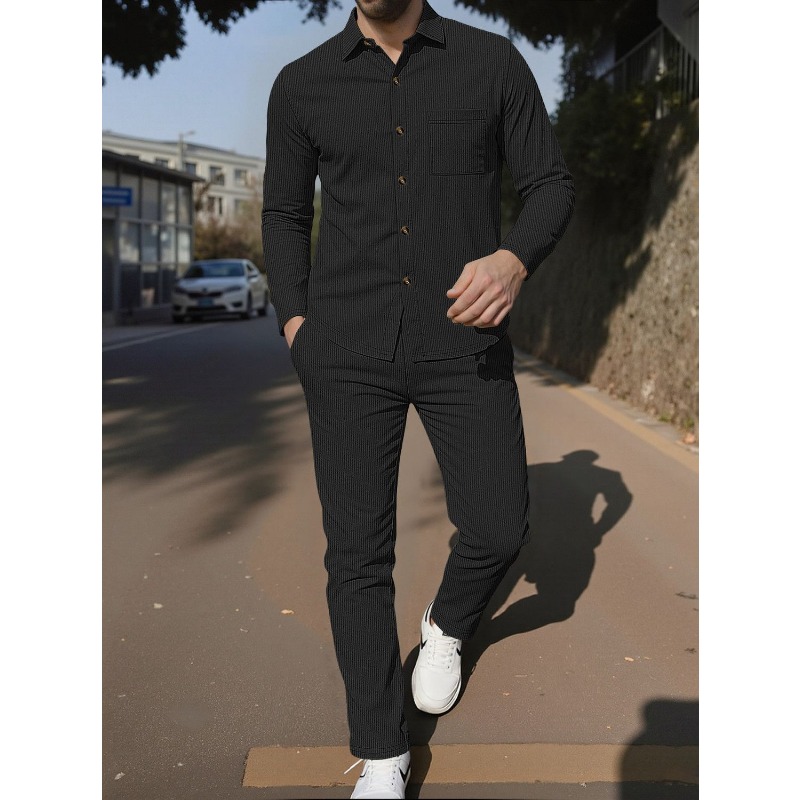 Completo da Uomo in Velluto a  - Corduroy Button Up Shirt Men recensione e prezzo
