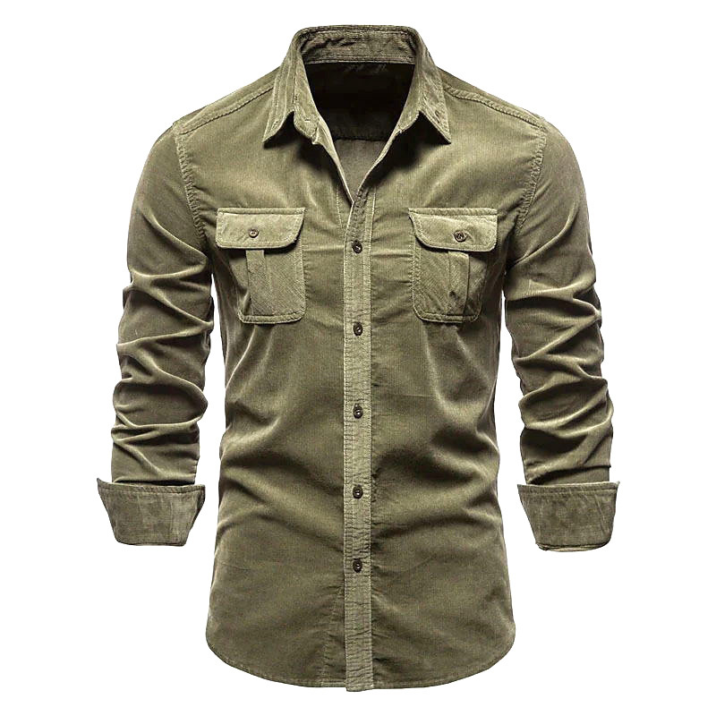 Nuova camicia da uomo in vellu - Corduroy Button Up Shirt Men recensione e prezzo