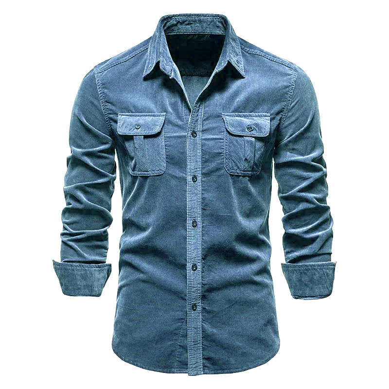 Nuova camicia da uomo in vellu - Corduroy Button Up Shirt Men recensione e prezzo