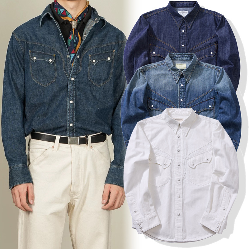 Camicia western americana vint - Mens Western Denim Pearl Snap Shirt recensione e prezzo