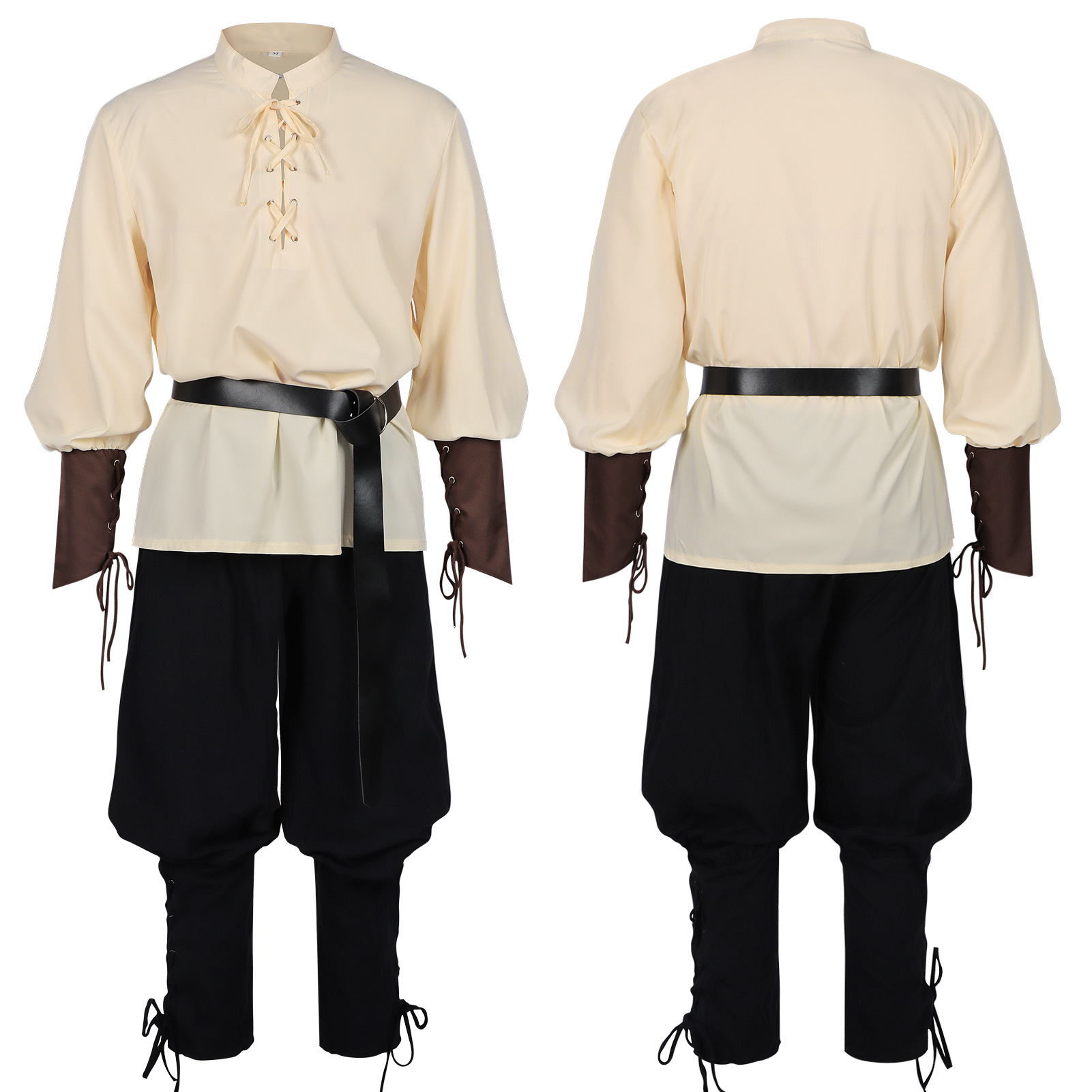 Costume da Pirata di Halloween - Medieval Gothic Lace Up Pirate Shirt recensione e prezzo