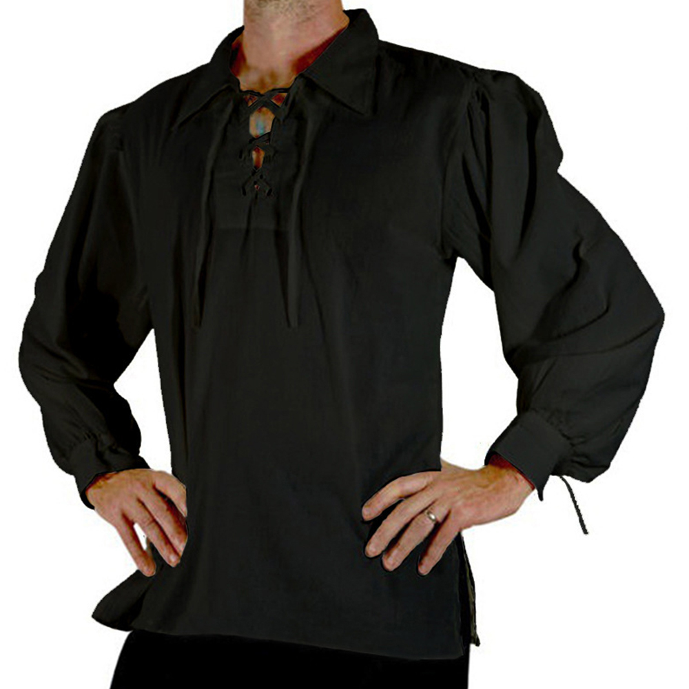 Costume da uomo medievale rina - Medieval Gothic Lace Up Pirate Shirt recensione e prezzo