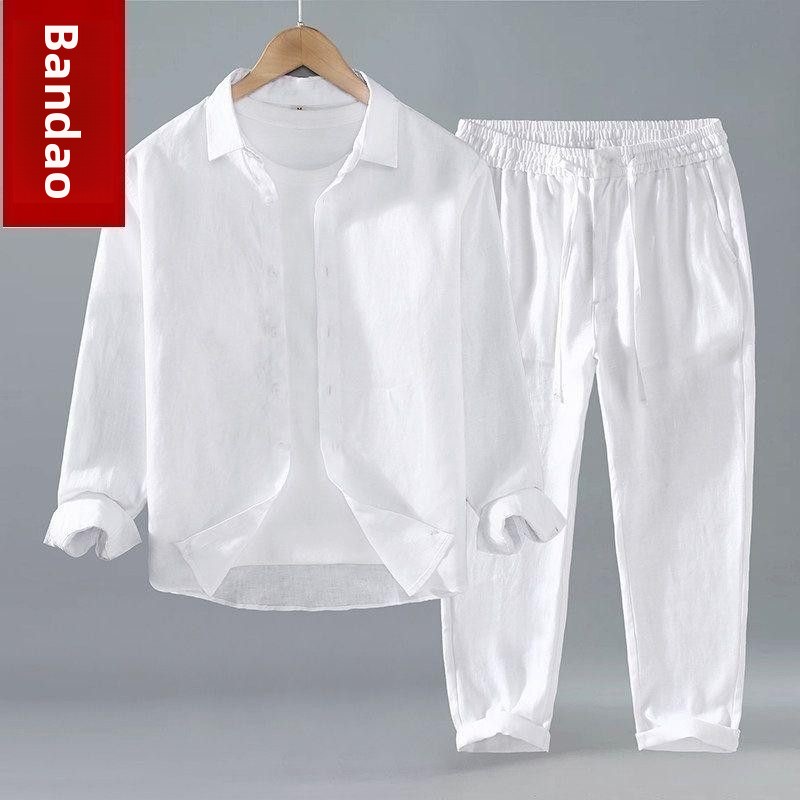 Completo Estivo da Uomo in Lin - Mens Linen Shirt Long Sleeve recensione e prezzo