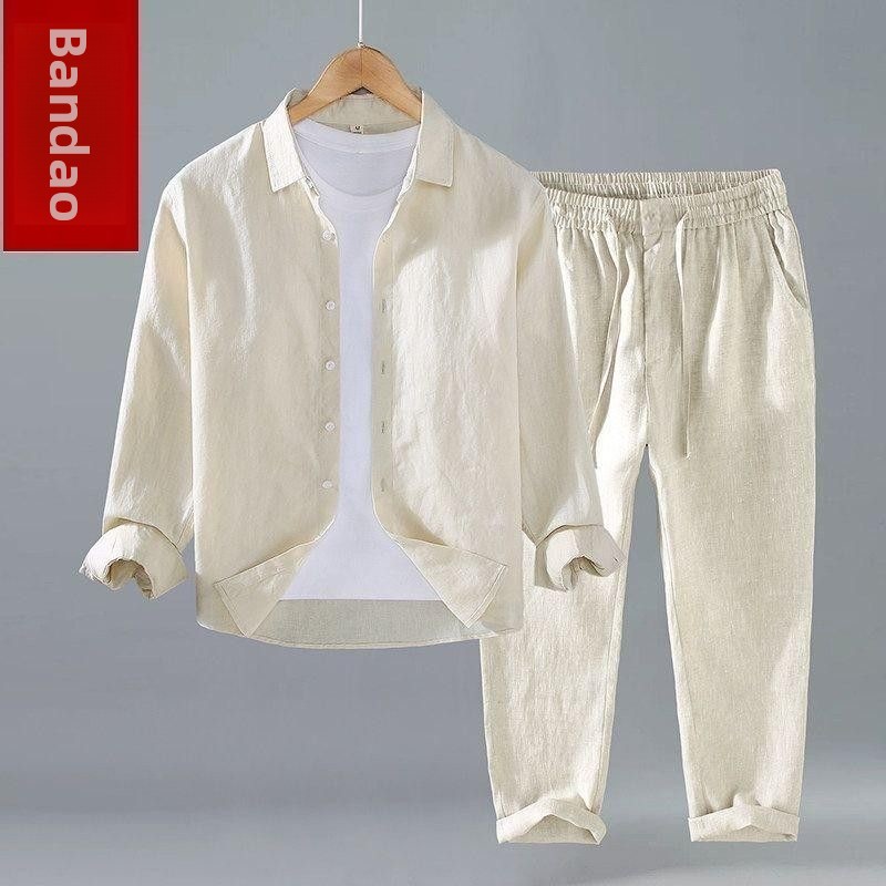Completo Estivo da Uomo in Lin - Mens Linen Shirt Long Sleeve recensione e prezzo