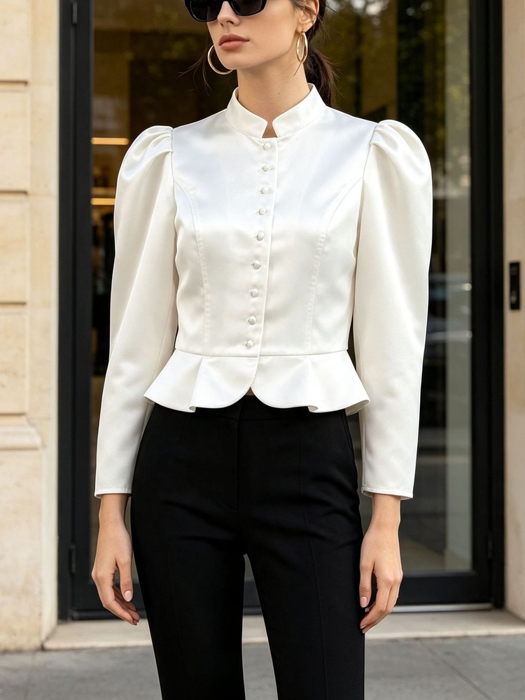 Camicetta Tossy con volant, ma - Mandarin Collar Formal Shirt Slim Fit recensione e prezzo