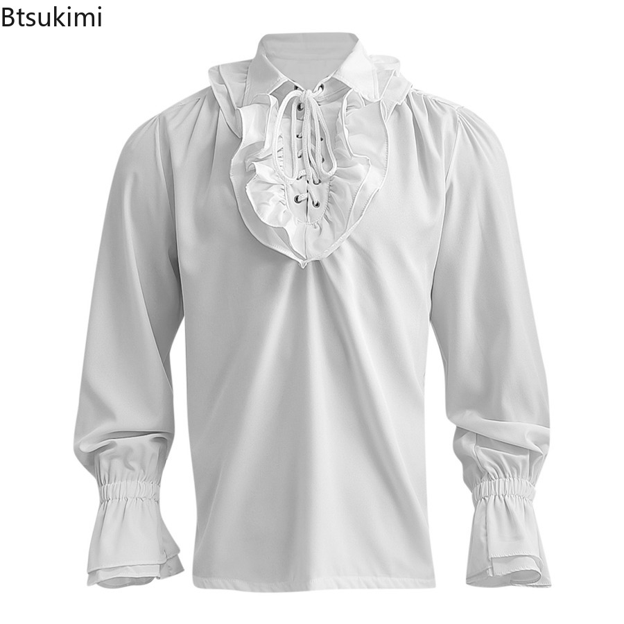 Camicia da pirata medievale ri - Medieval Gothic Lace Up Pirate Shirt recensione e prezzo